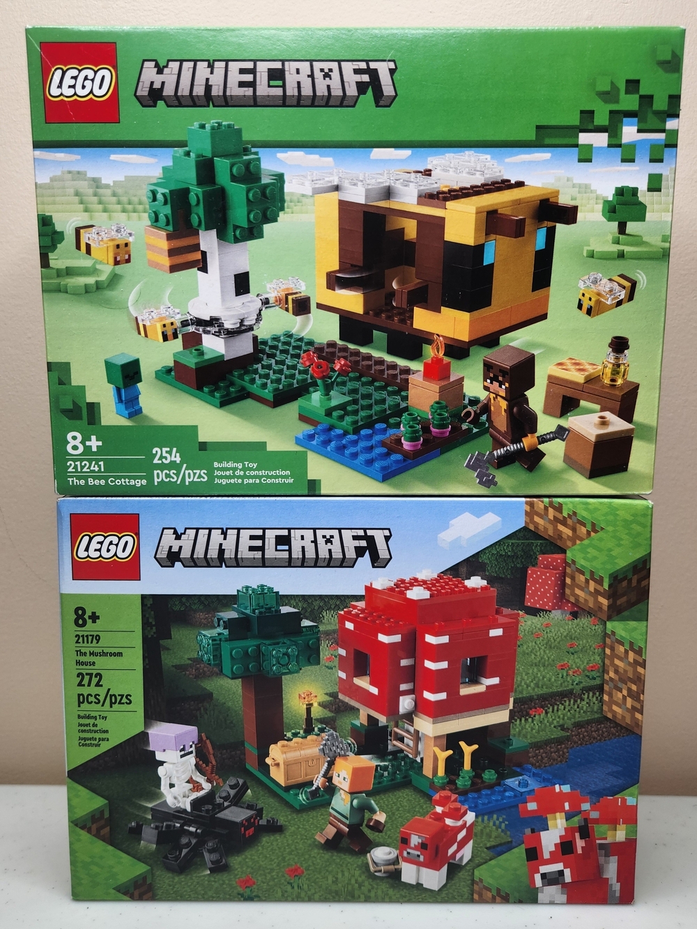 LEGO Minecraft 21241 Bee Cottage & 21179 Mushroom House Lot NEW SEALED